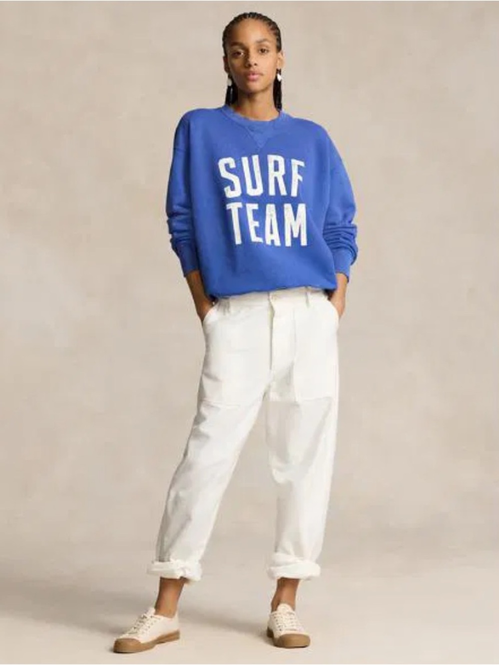 Polo Ralph Lauren distressed blue crewneck